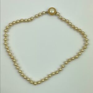 Trifari Vintage Costume Jewelry Pearl Necklace with Gold Clasp